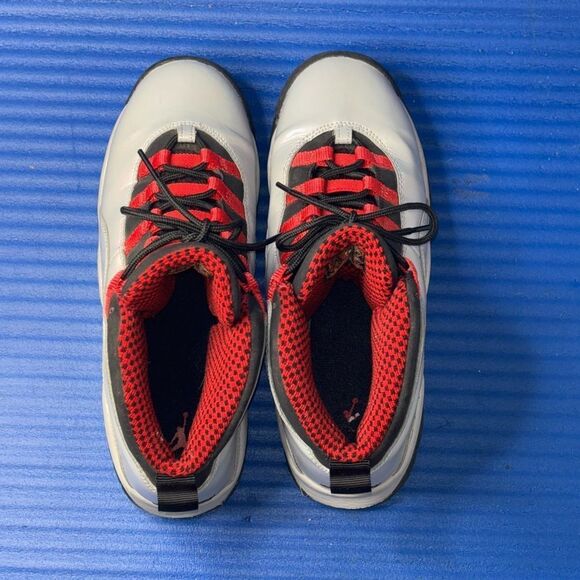 Size 7Y- GS Air Jordan 10 Retro Shoes Wolf Grey/Black-Red 487211-009 - Picture 5 of 8